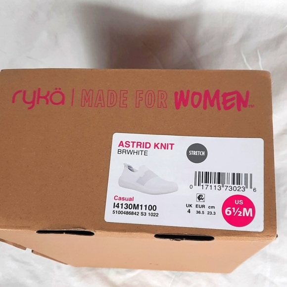 Ryka Astrid Knit Womens Shoes Size 6.5 M White Sneakers Surround Fit Stretch - Picture 13 of 13